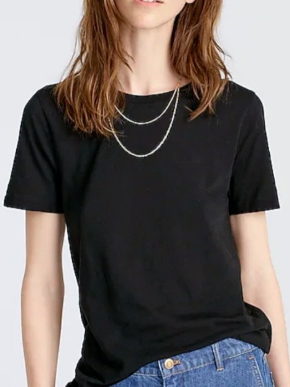 J Crew Vintage Cotton crewneck Tee Black SMALL Slub cotton